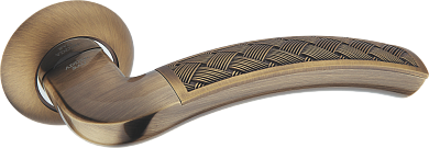 Картинка Ручка дверная  (со сменными дизайнерскими накладками) ADDEN BAU TWIN A127-02 BRONZE бронза